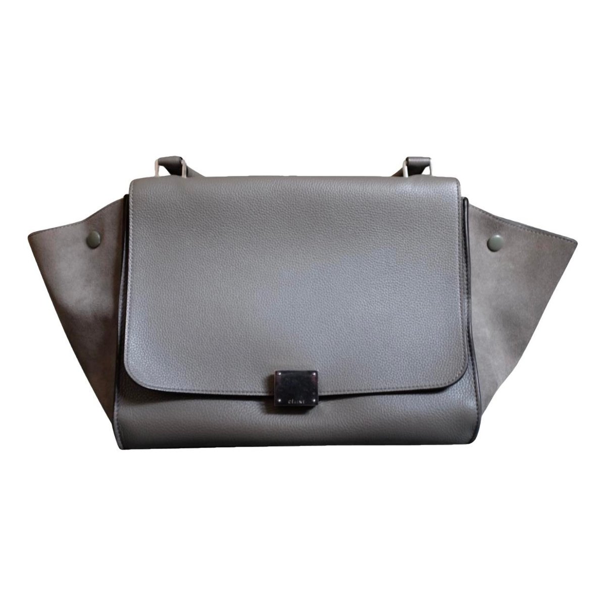 Trapèze leather handbag