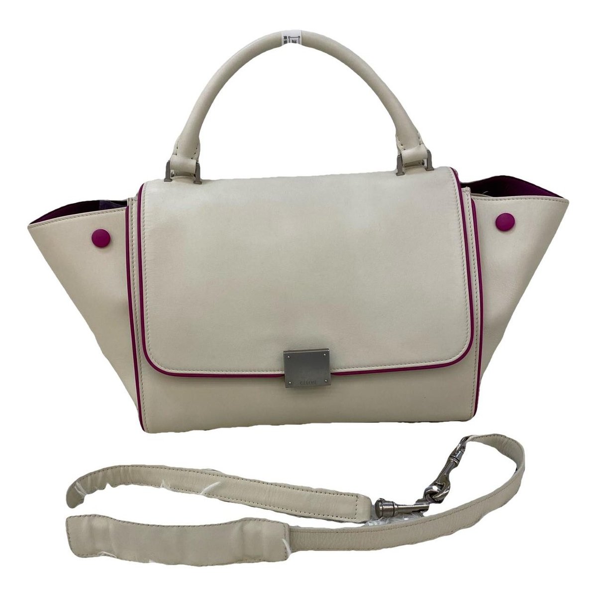 Trapèze leather handbag