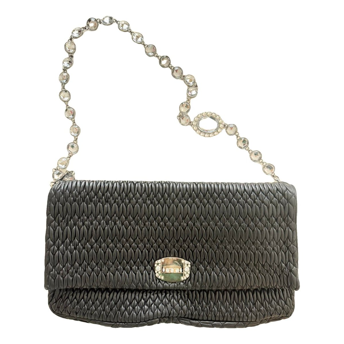 Miu Crystal leather handbag