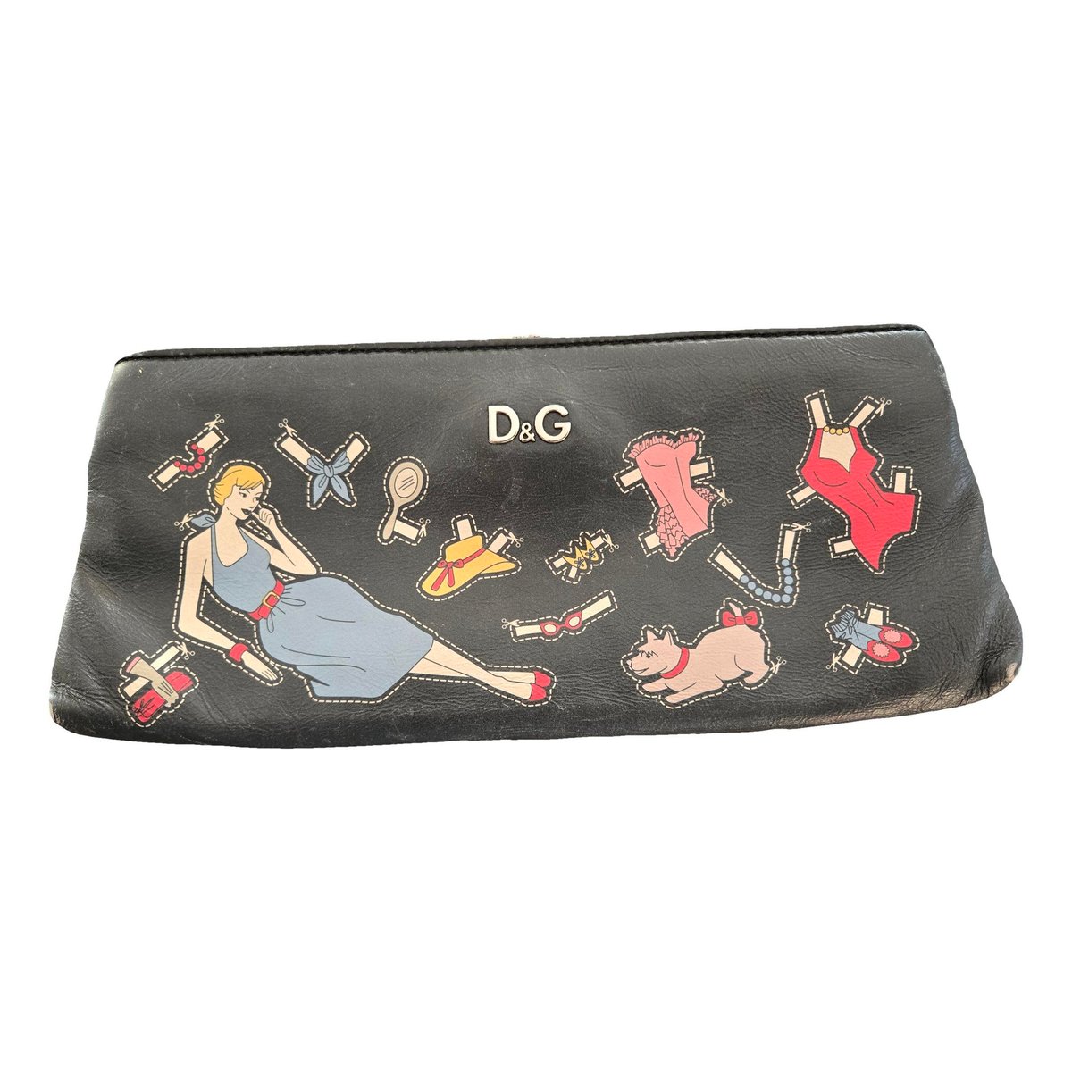 Leather clutch bag