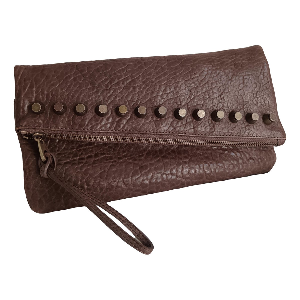 Manta leather clutch bag