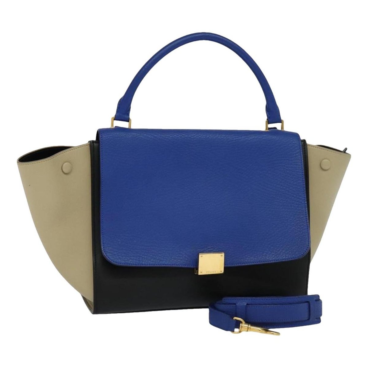 Trapèze leather handbag
