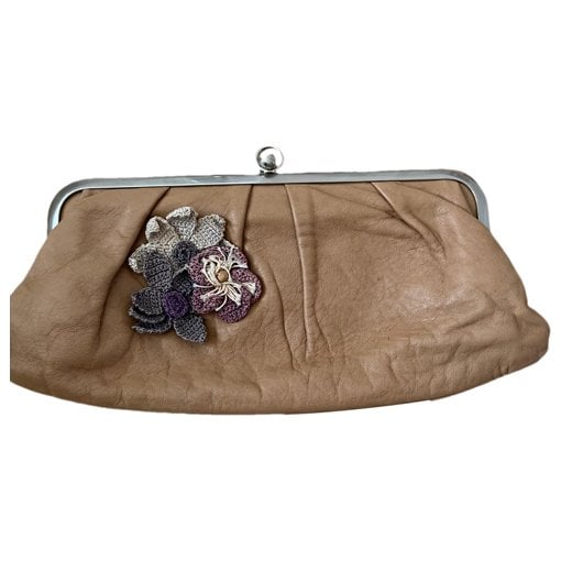 Leather clutch bag