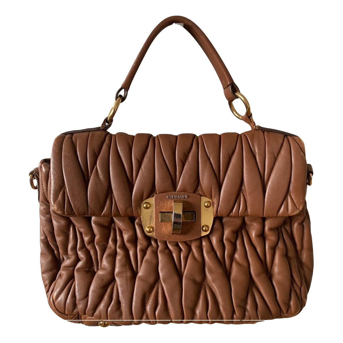 Coffer leather handbag
