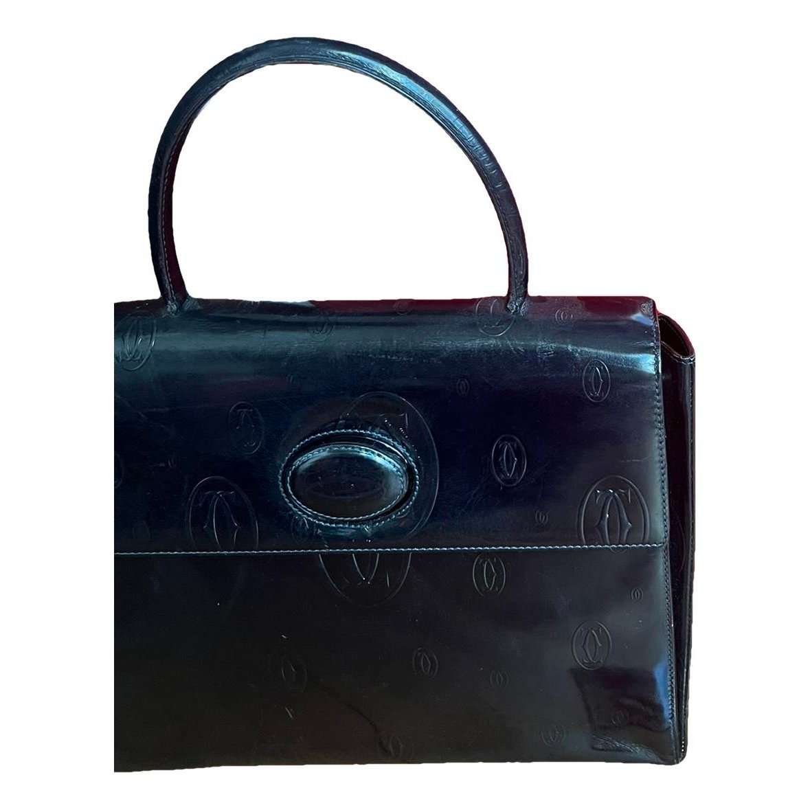 Panthère patent leather handbag