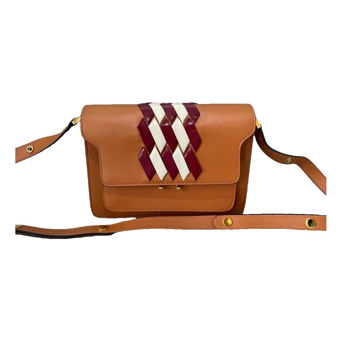 Trunk leather crossbody bag