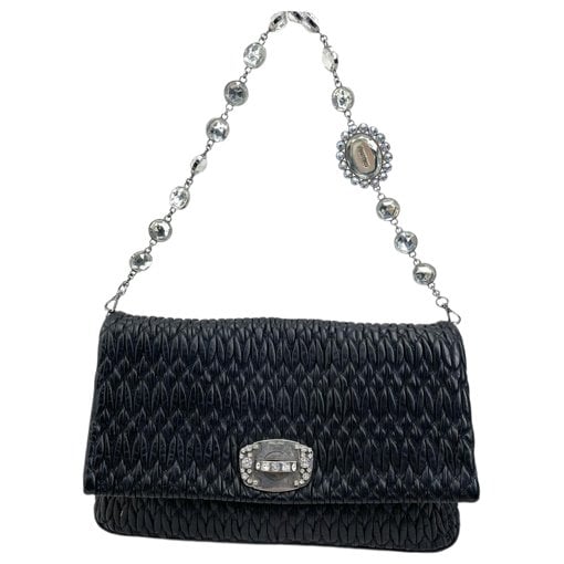 Miu Crystal leather handbag