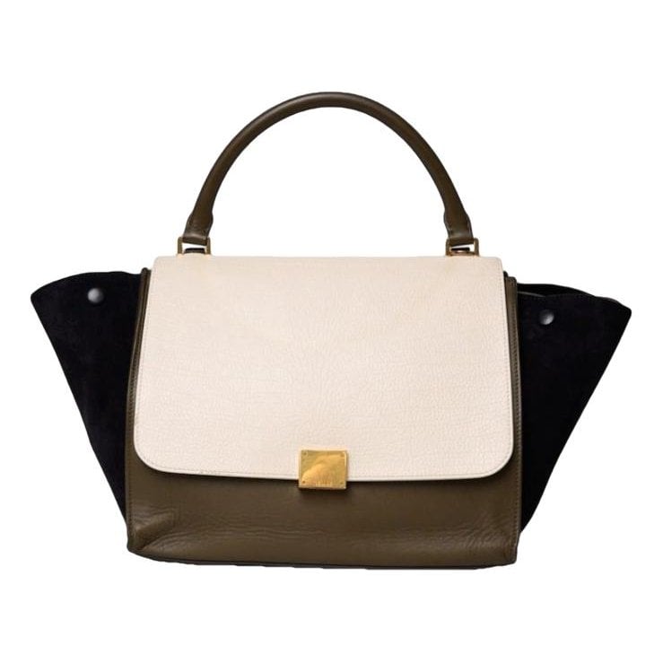 Trapèze leather handbag