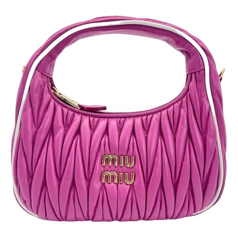 Miu Wander leather crossbody bag