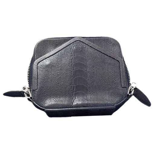 Leather clutch bag