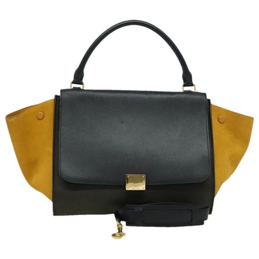 Trapèze leather handbag