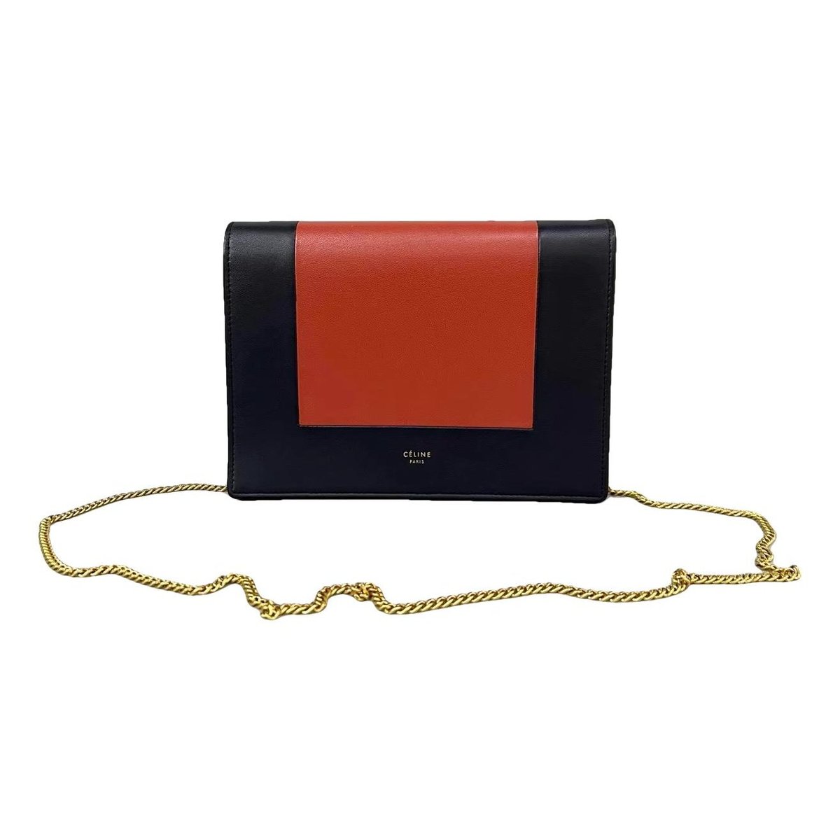 Frame leather handbag