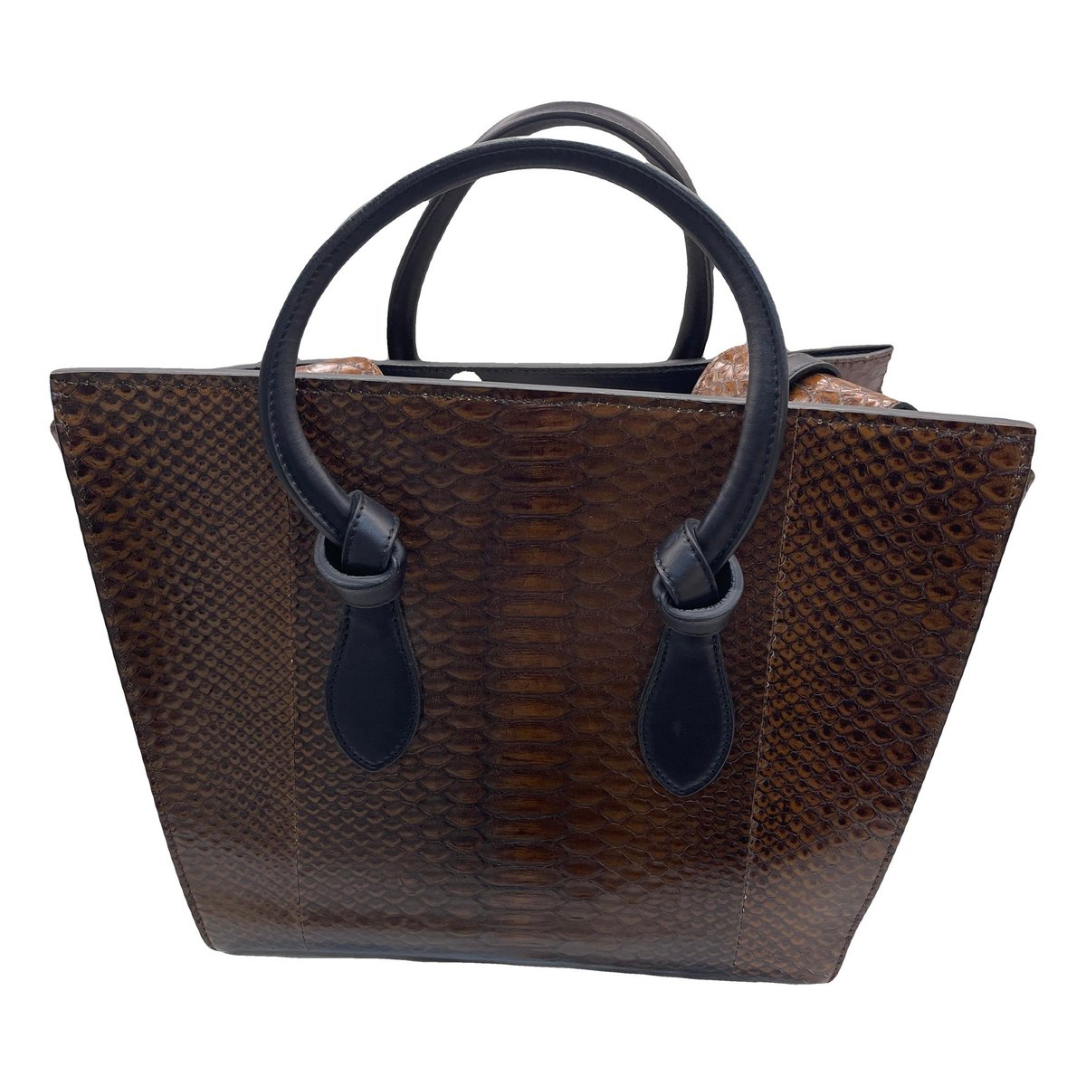 Tie exotic leathers handbag