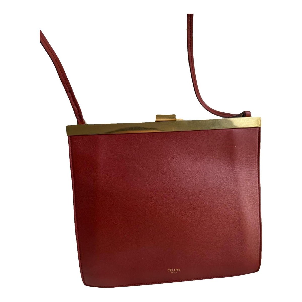 Clasp leather crossbody bag