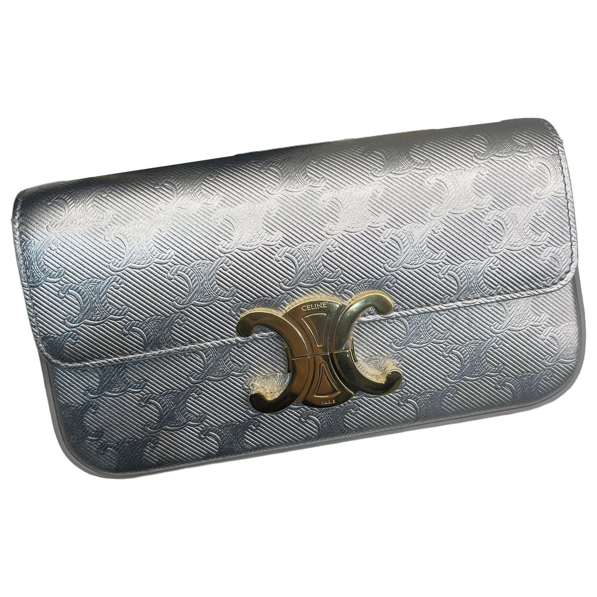 Triomphe chain leather handbag