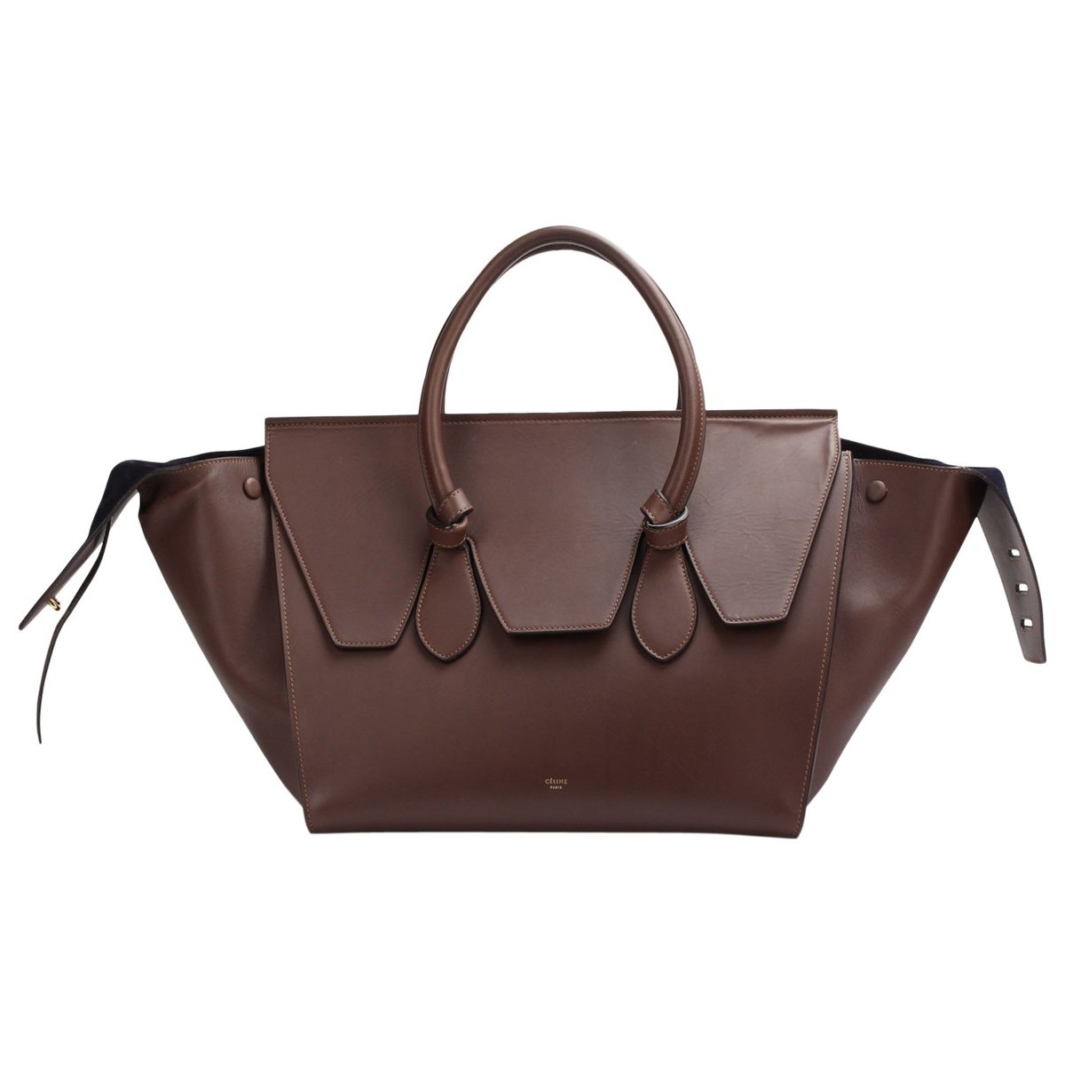 Tie leather handbag