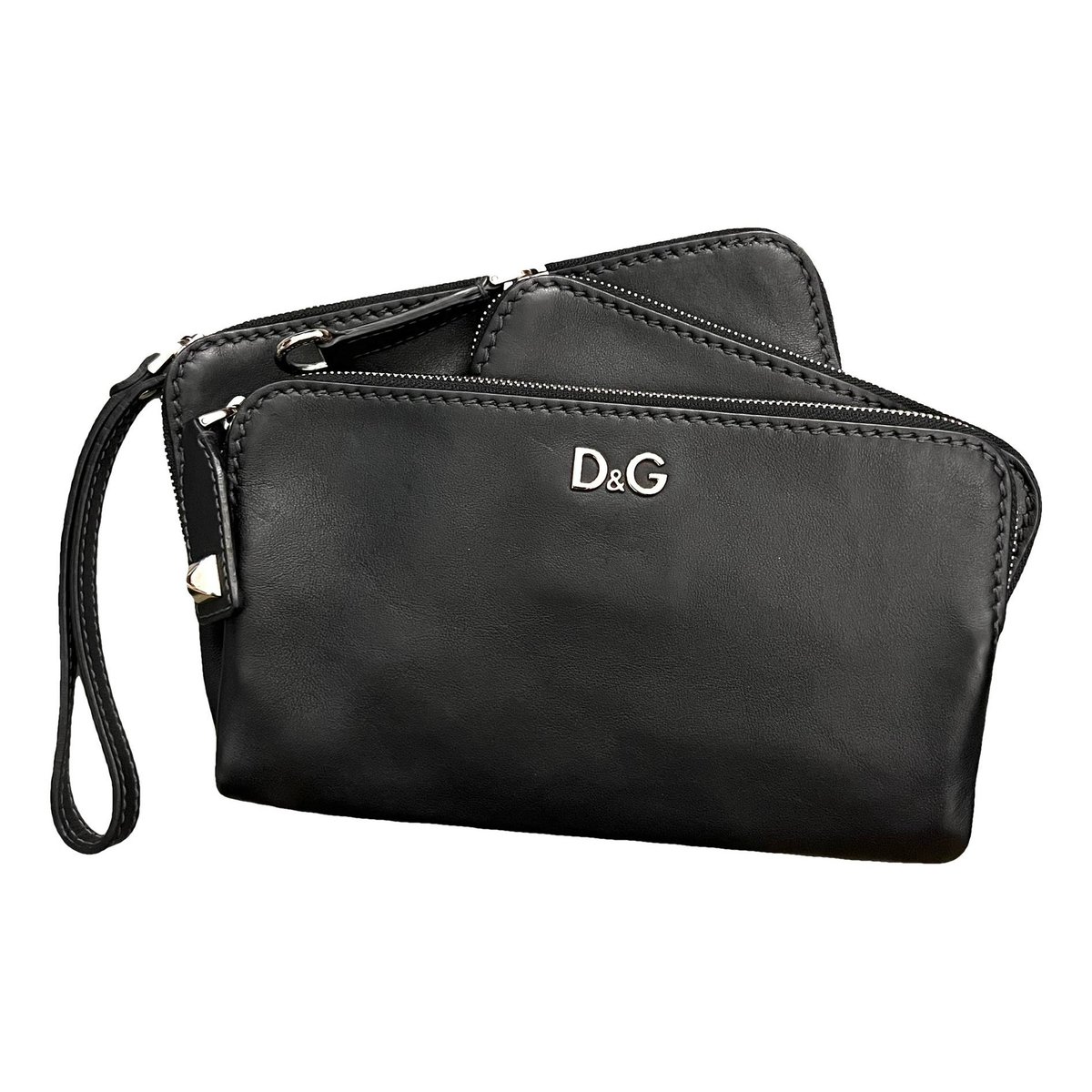 Leather clutch bag