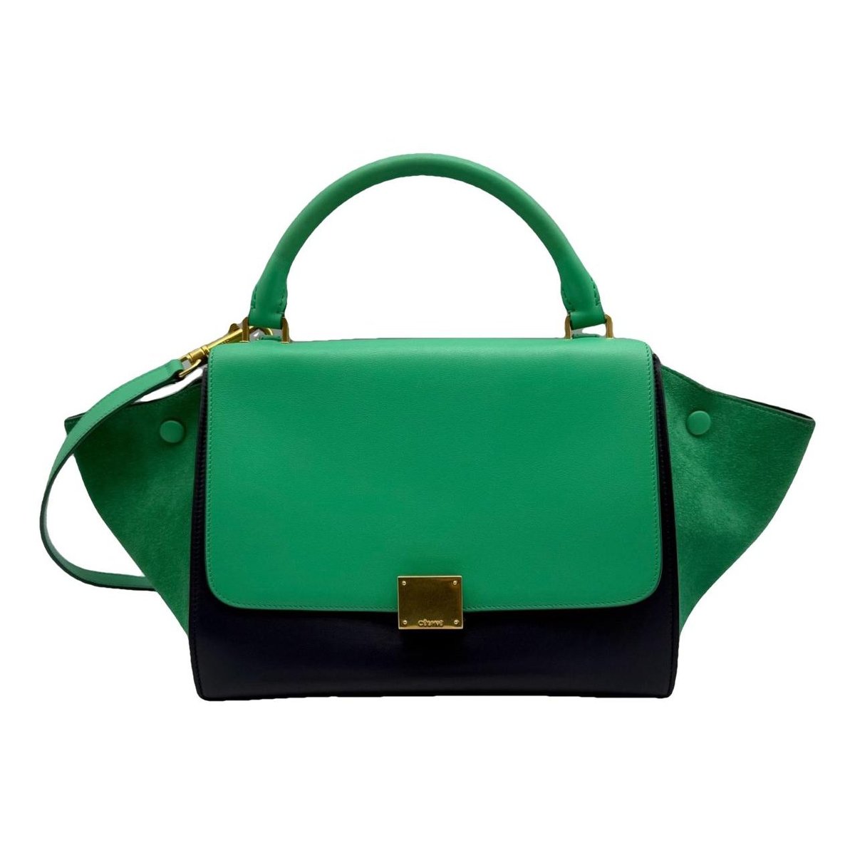 Trapèze leather handbag