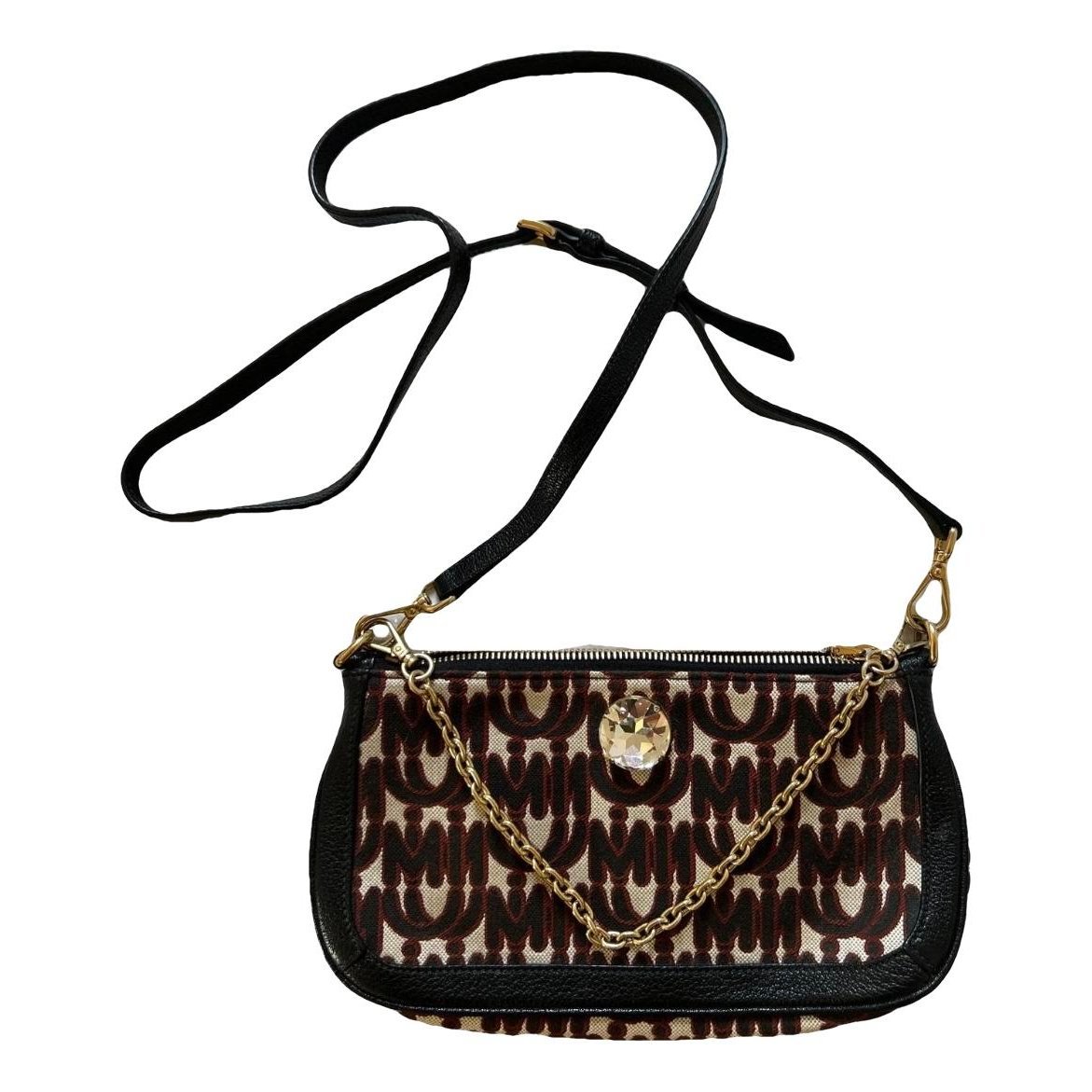 Miu Crystal leather crossbody bag