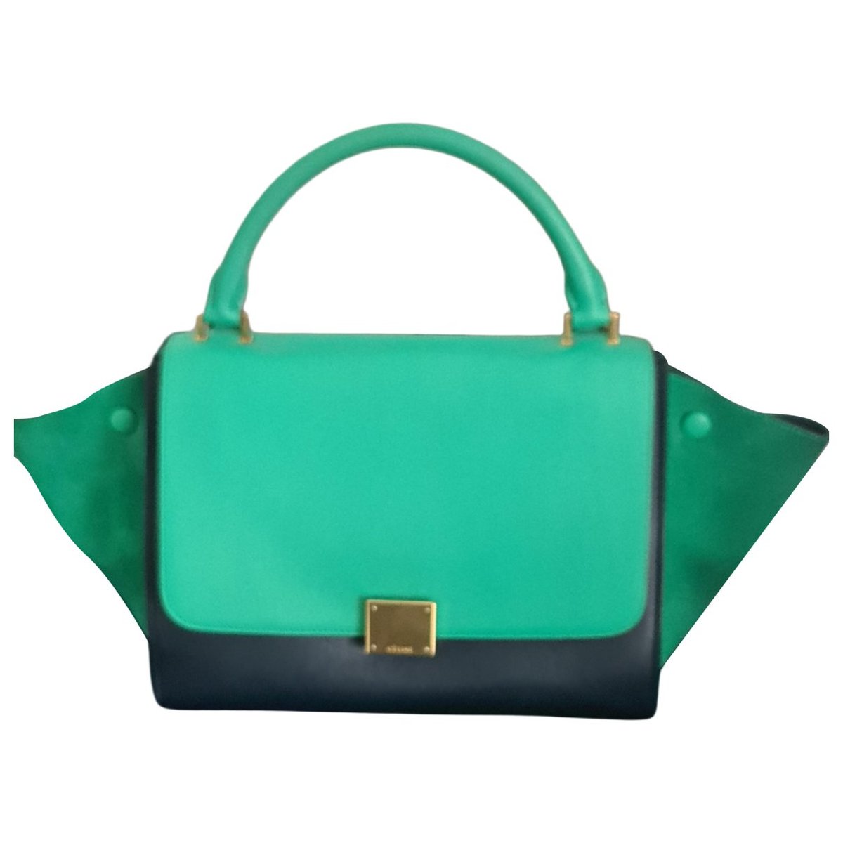 Trapèze leather handbag