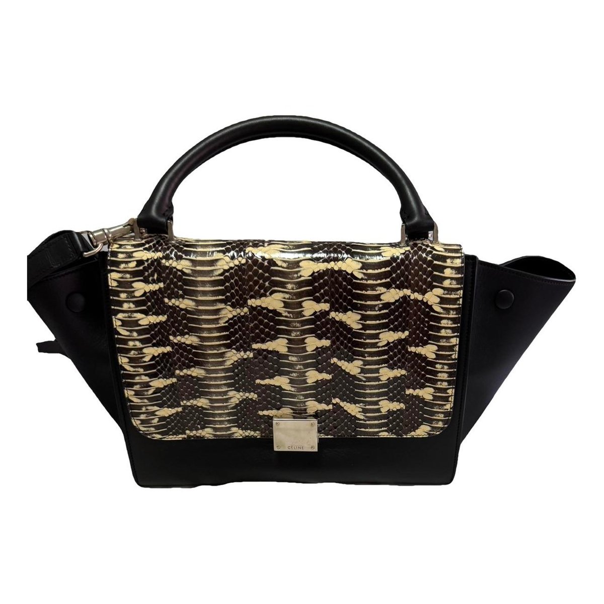 Trapèze leather handbag