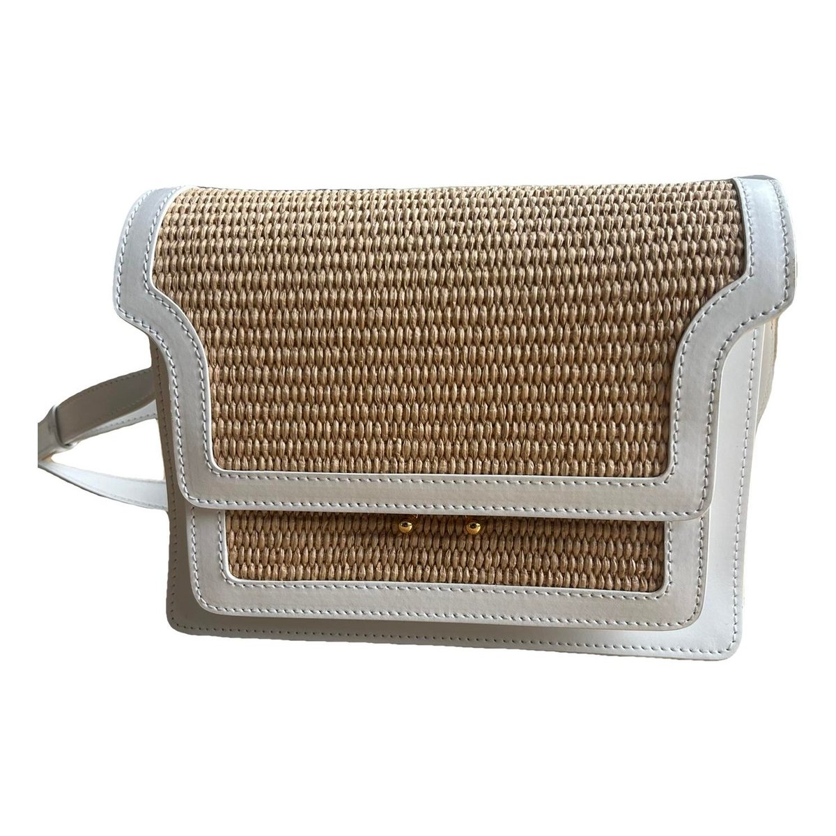 Trunk leather crossbody bag
