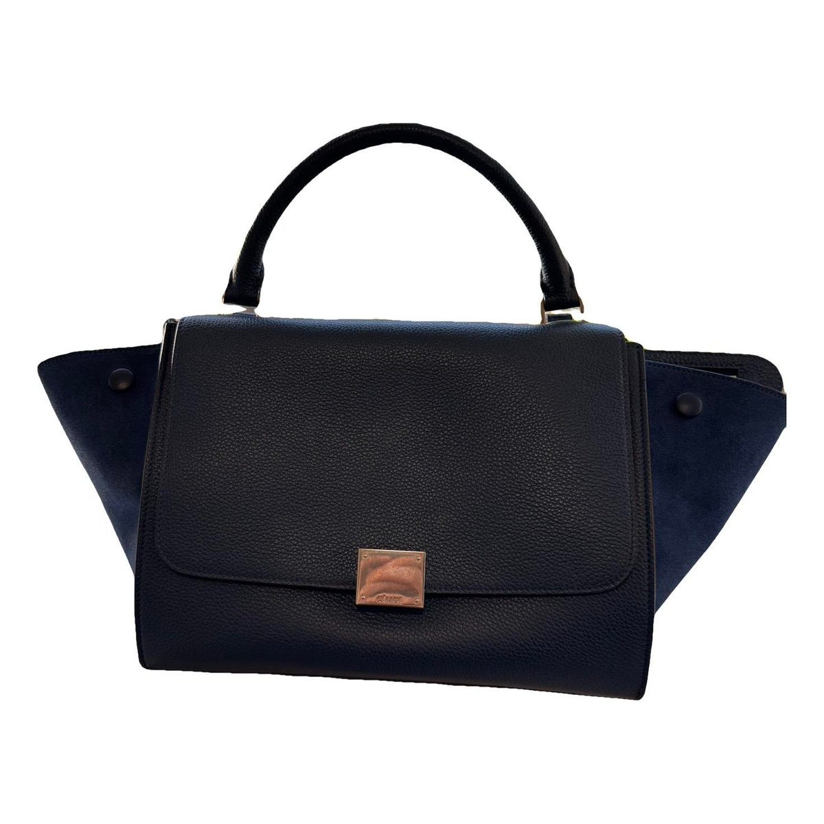 Trapèze leather handbag