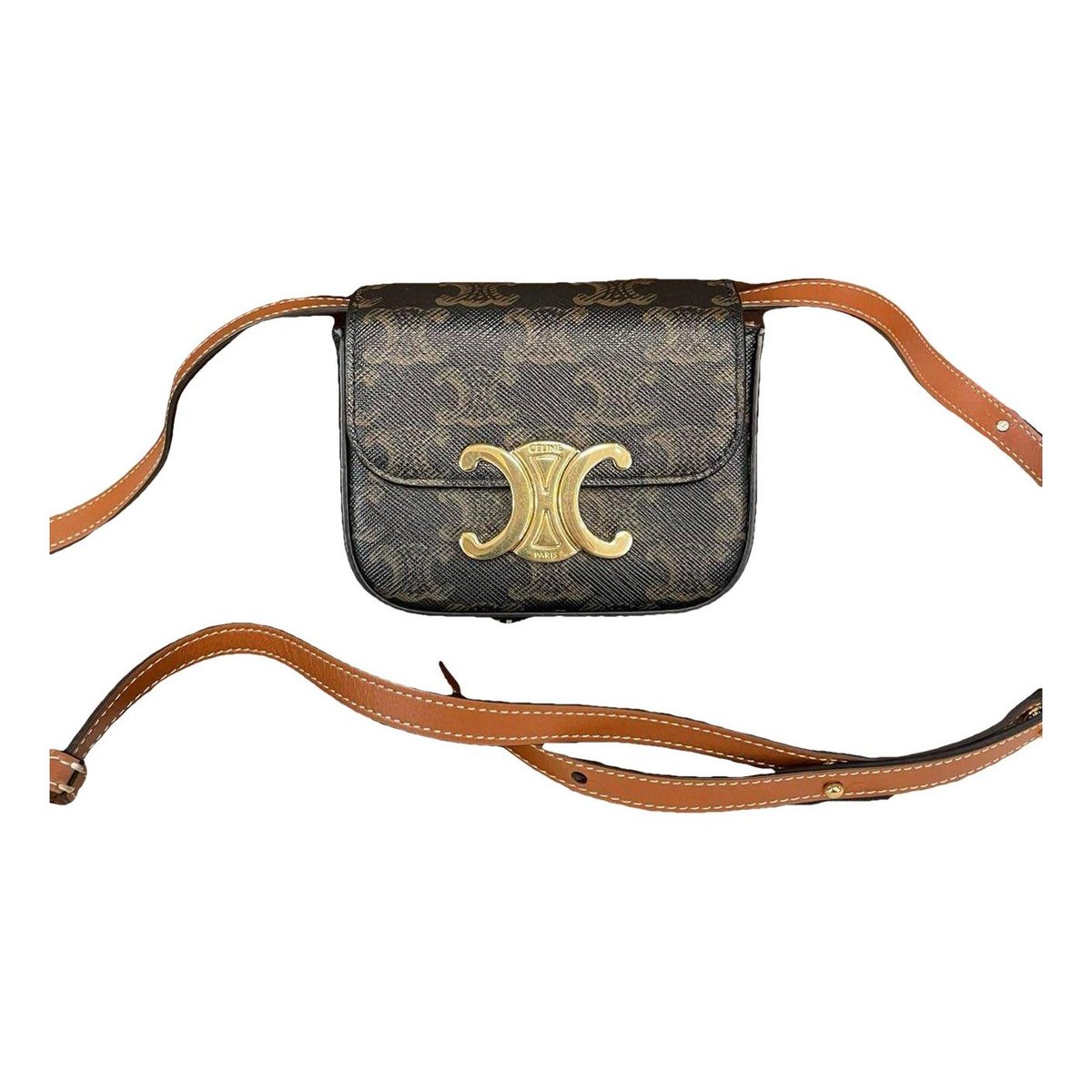 Triomphe vinyl crossbody bag