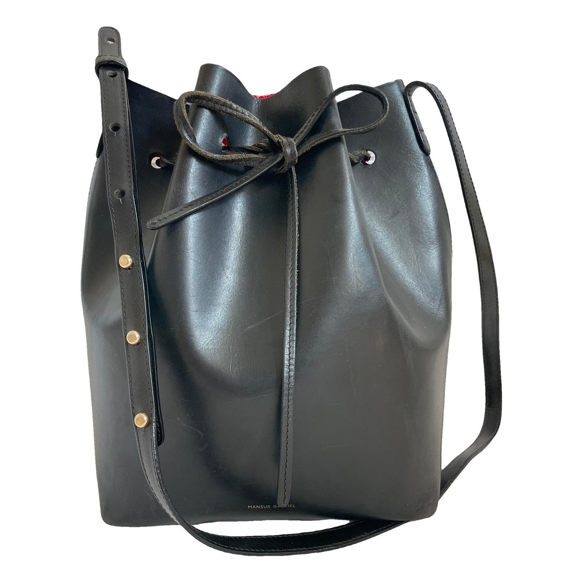 Bucket leather crossbody bag