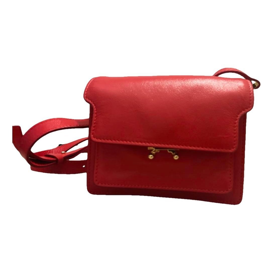 Trunk leather crossbody bag