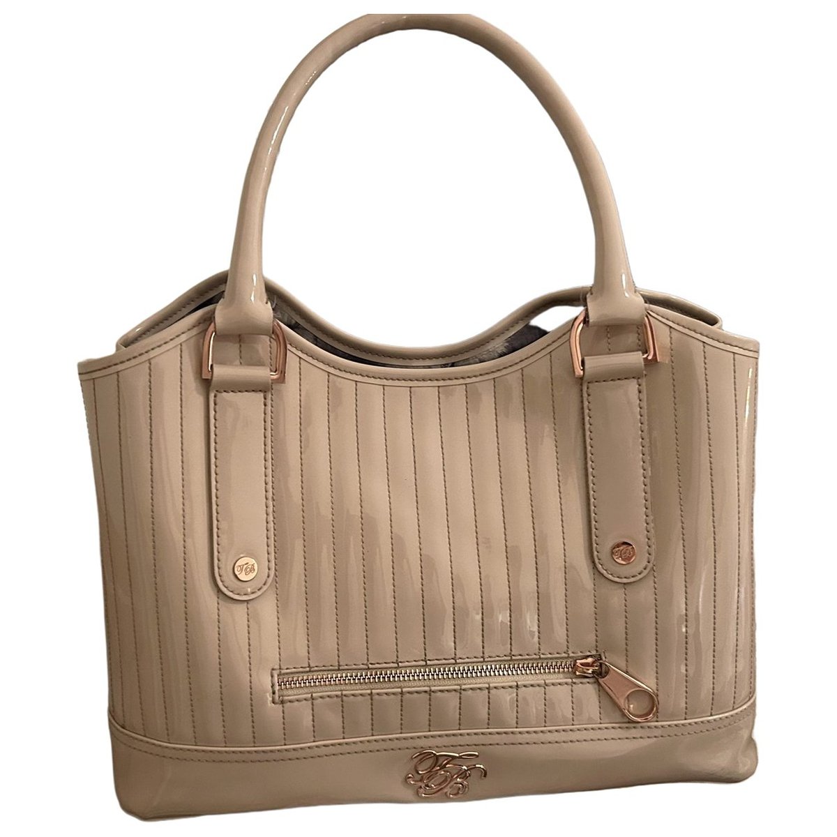 Patent leather tote