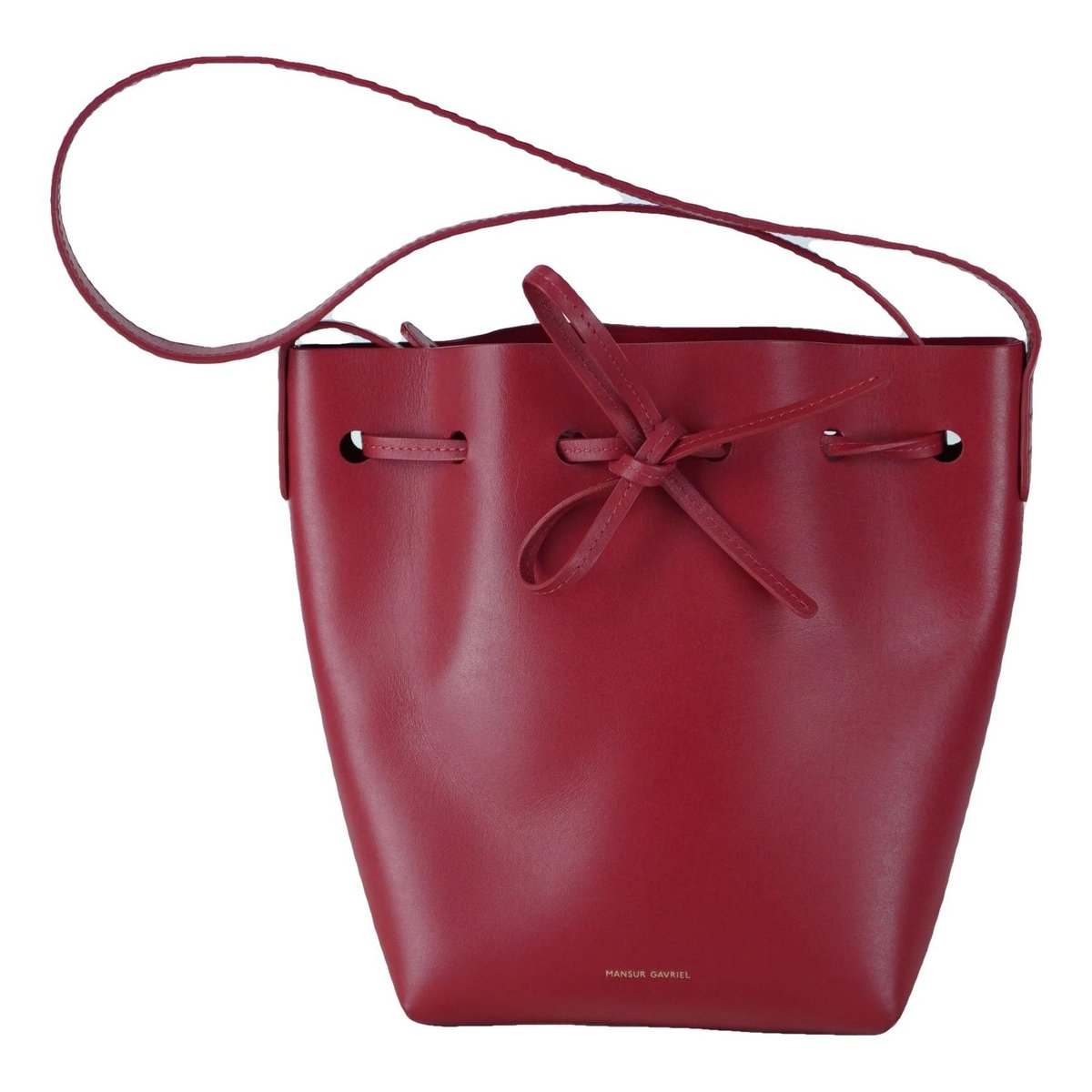 Bucket leather handbag