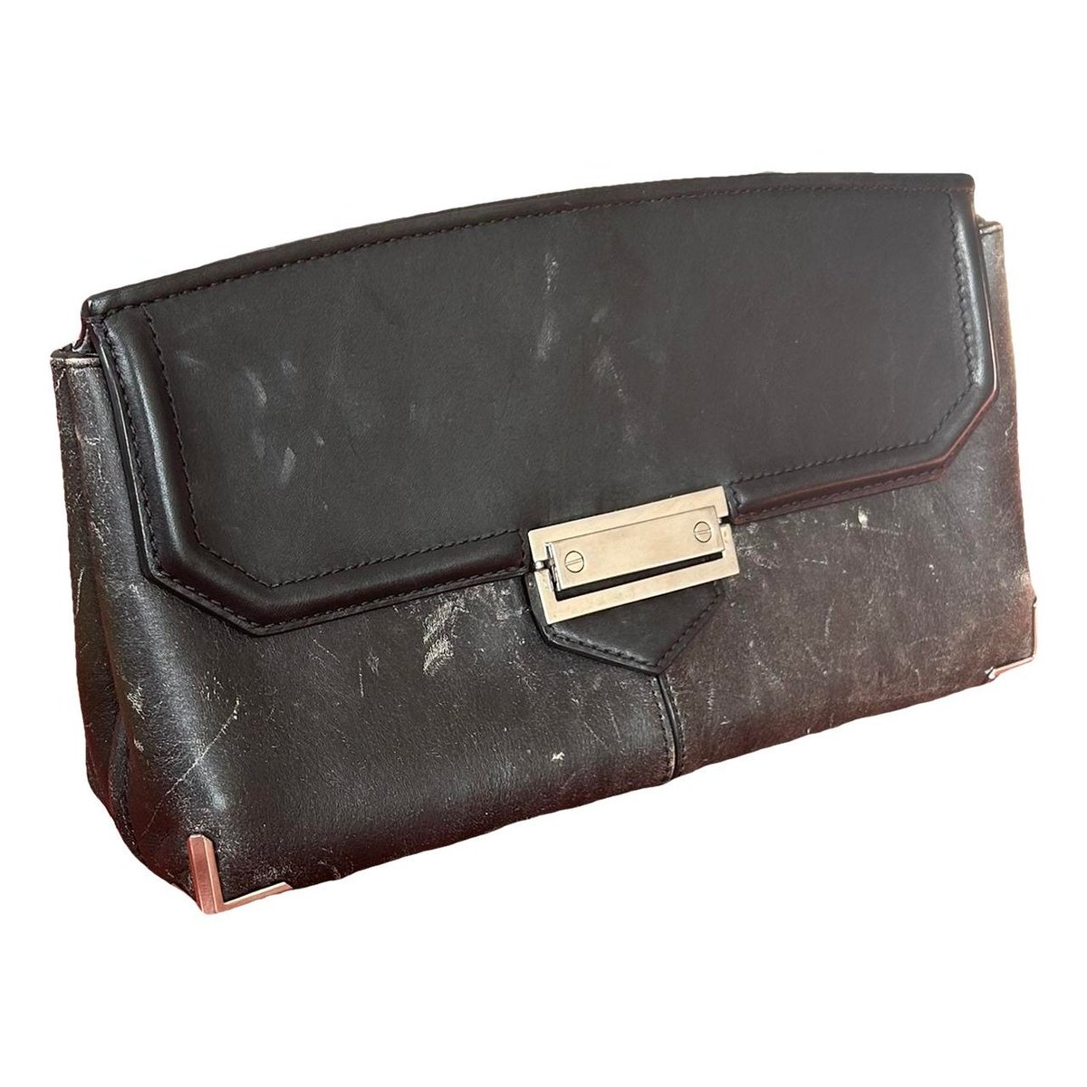 Leather clutch bag