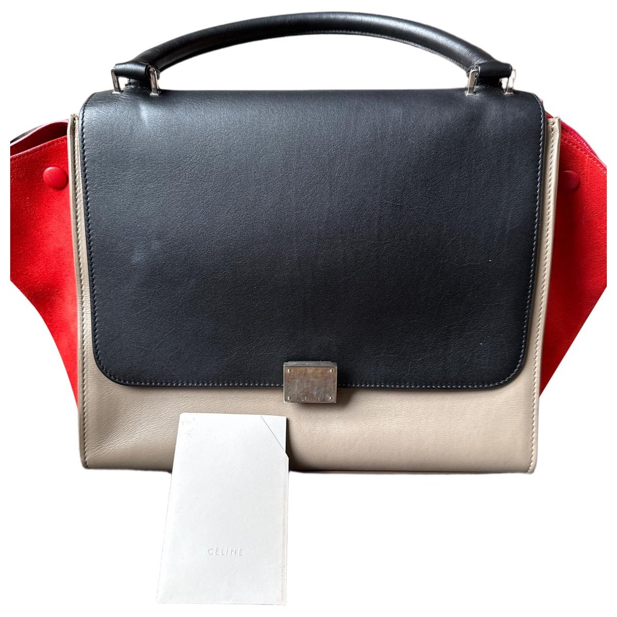 Trapèze leather handbag