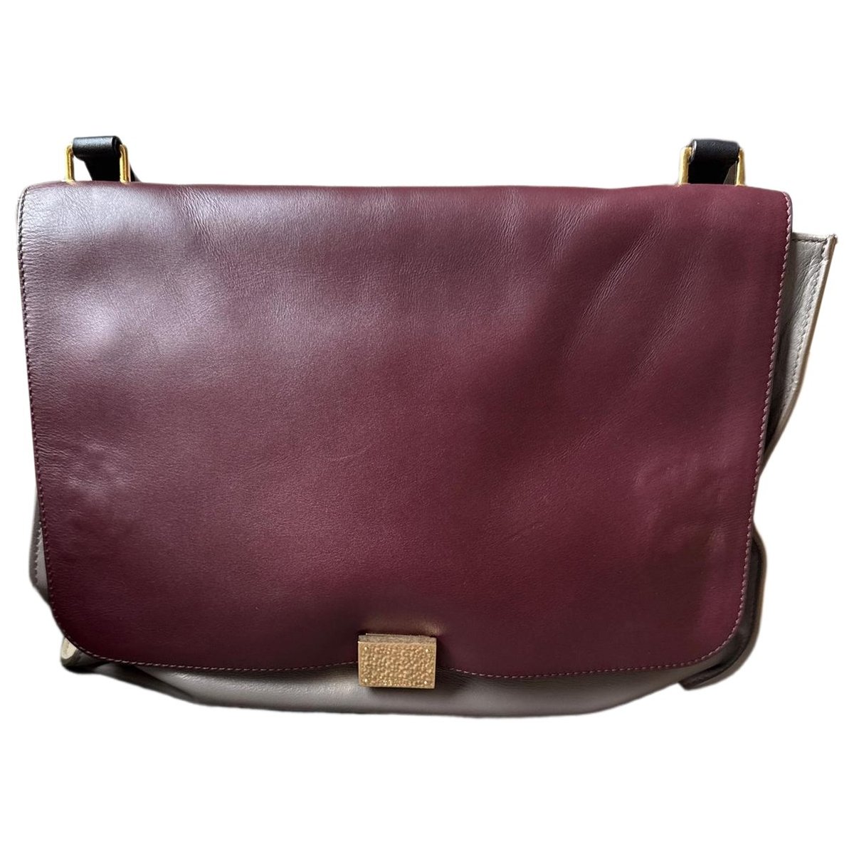 Trapèze leather handbag