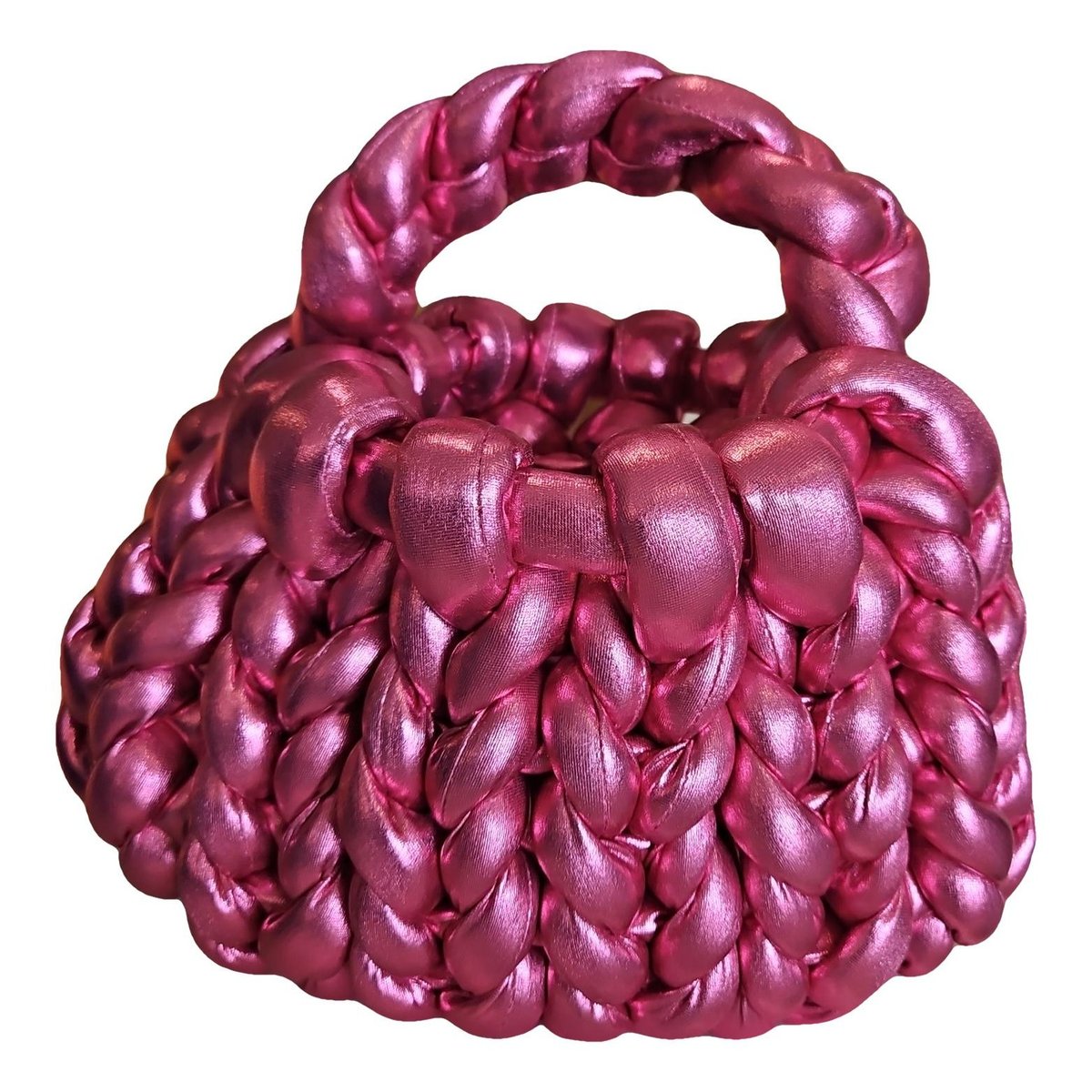 Crochet leather handbag