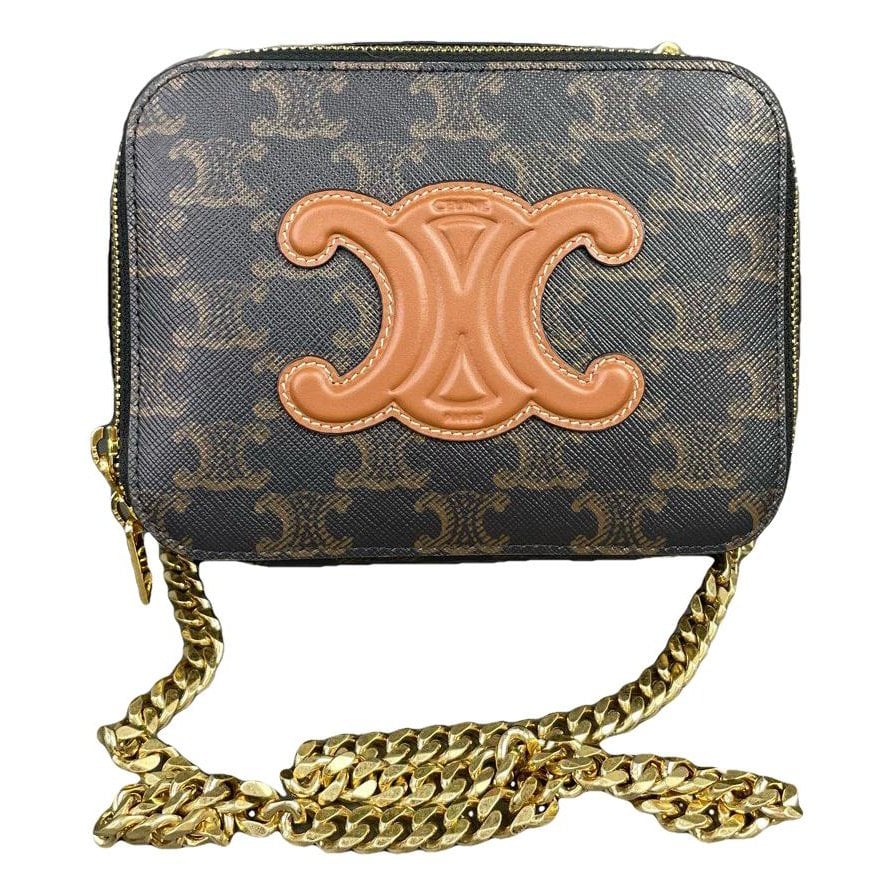 Triomphe chain vinyl crossbody bag