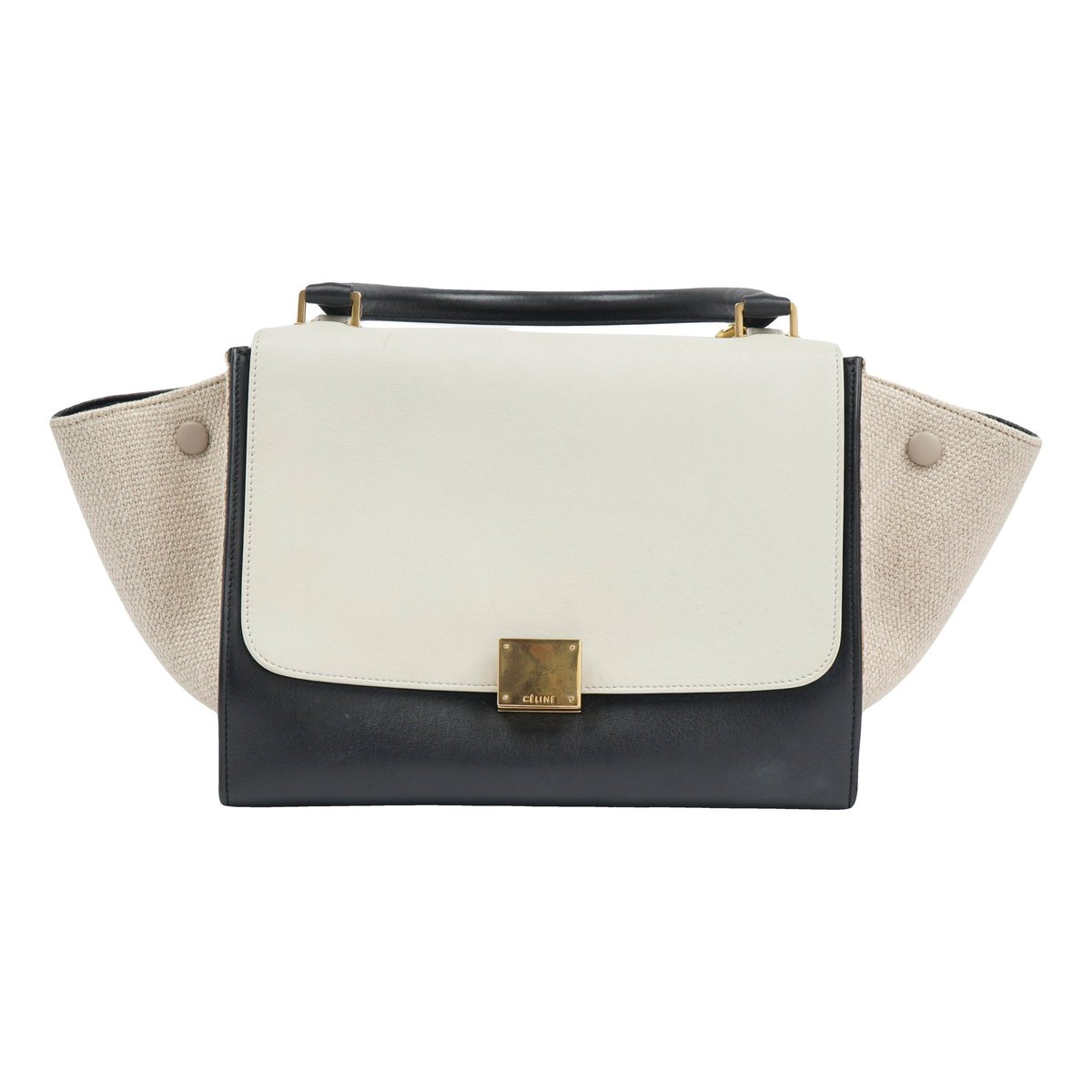 Trapèze leather handbag