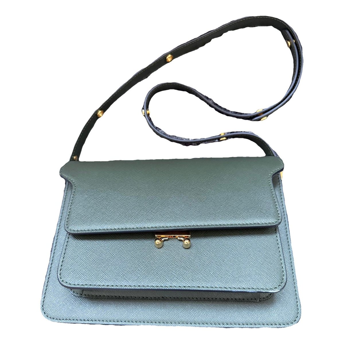 Trunk leather crossbody bag