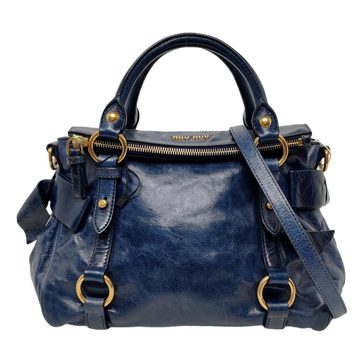 Bow bag leather handbag