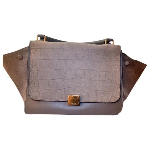 Trapèze leather handbag