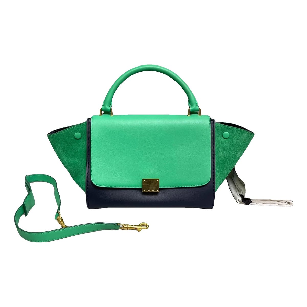 Trapèze leather handbag
