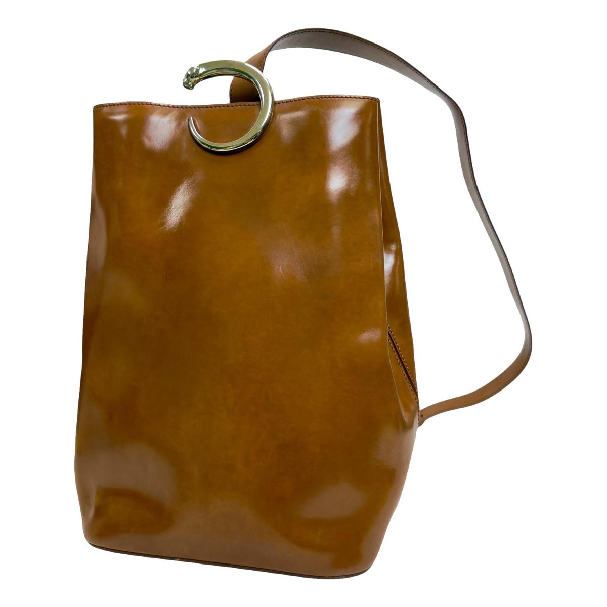Panthère patent leather backpack
