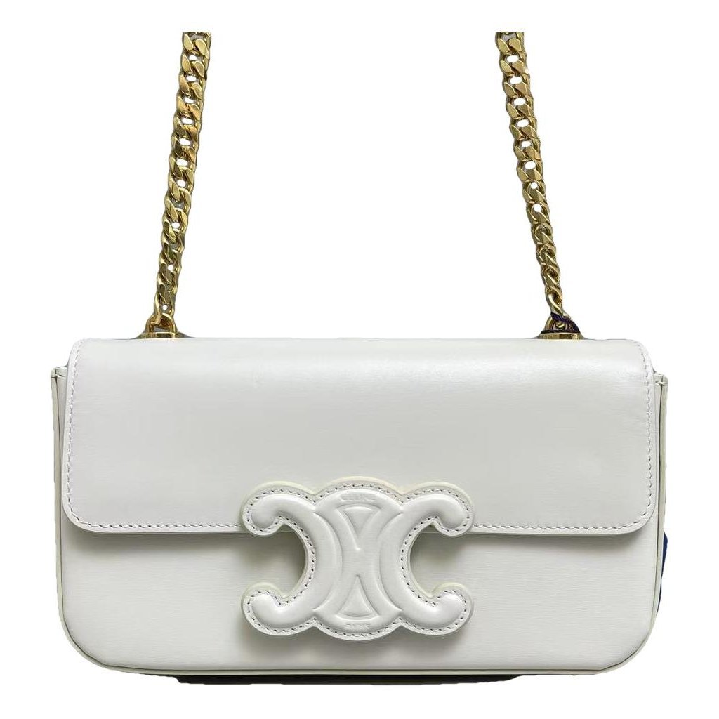 Triomphe chain leather handbag