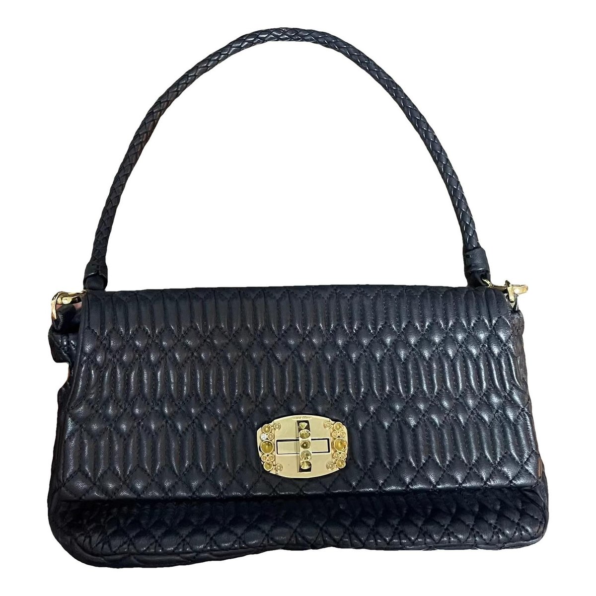 Miu Crystal leather handbag