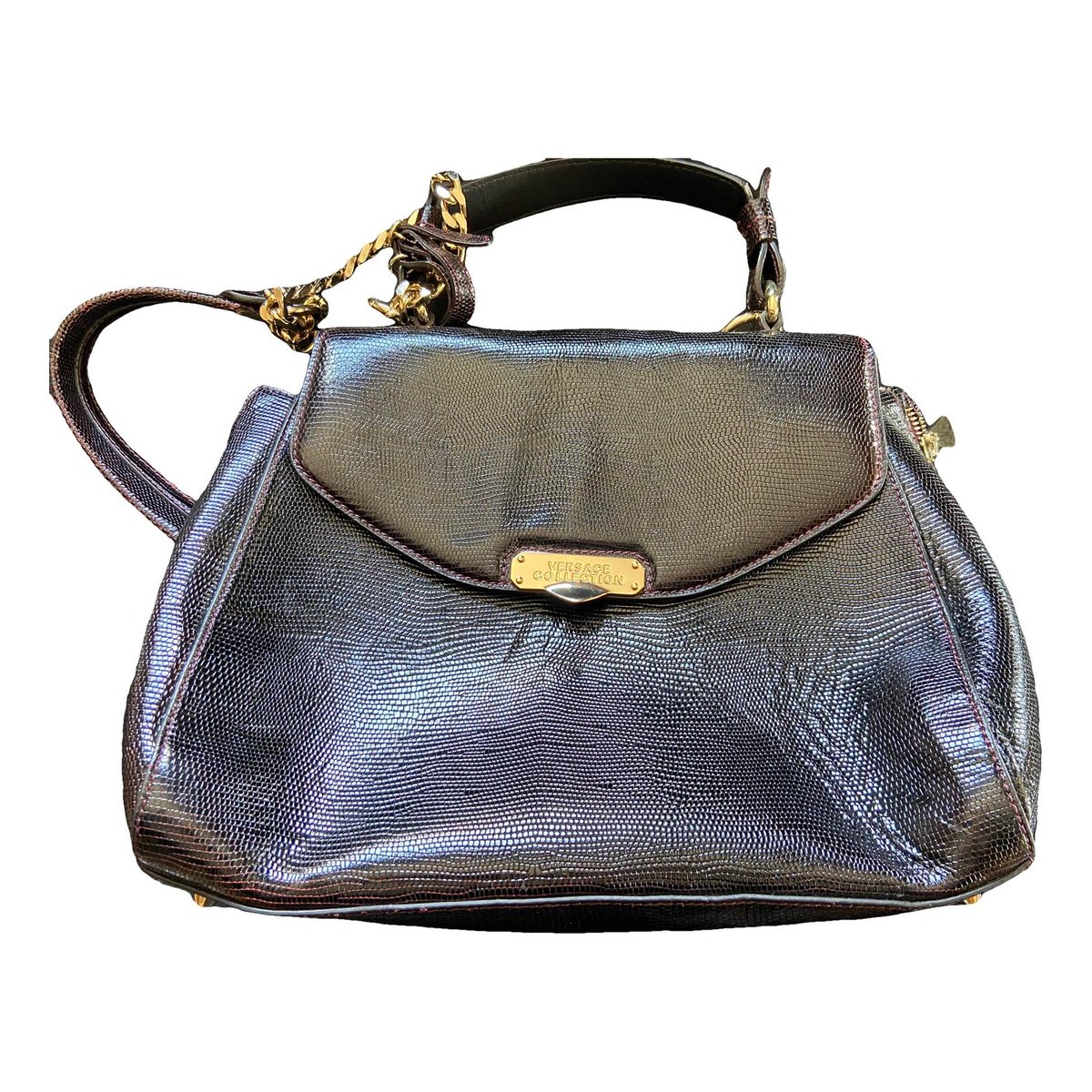 Patent leather handbag