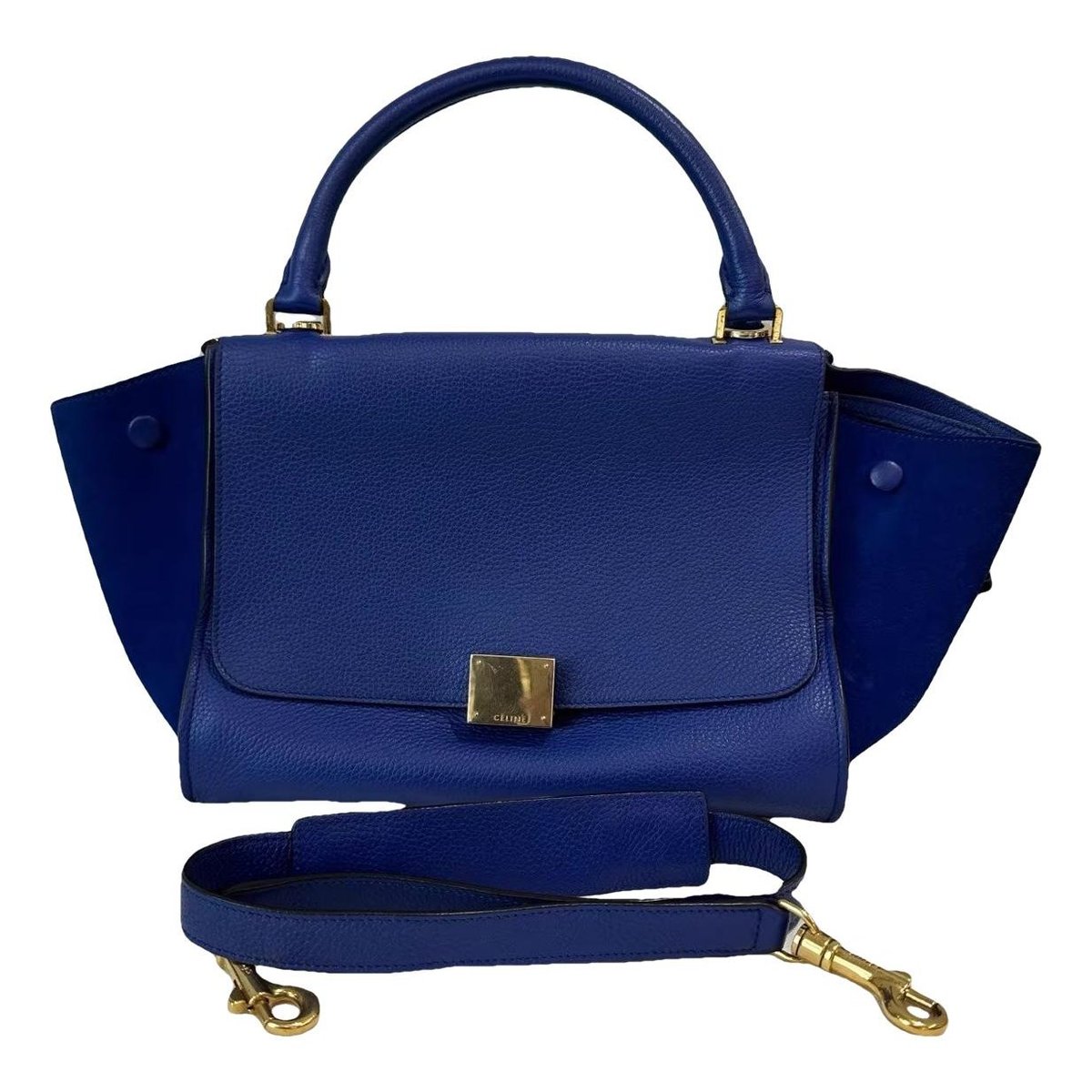 Trapèze leather handbag