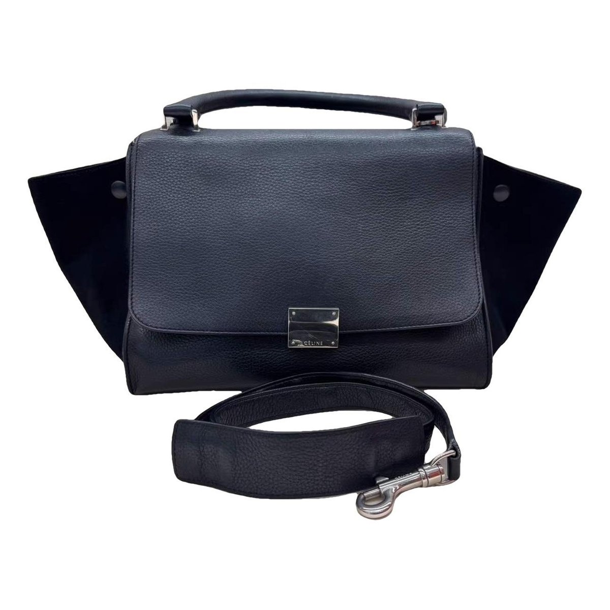 Trapèze leather handbag