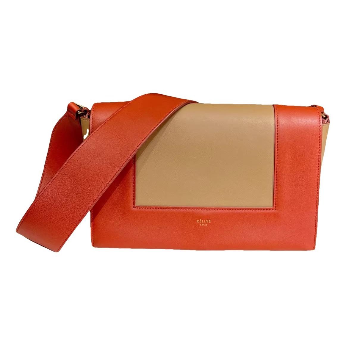 Frame leather handbag