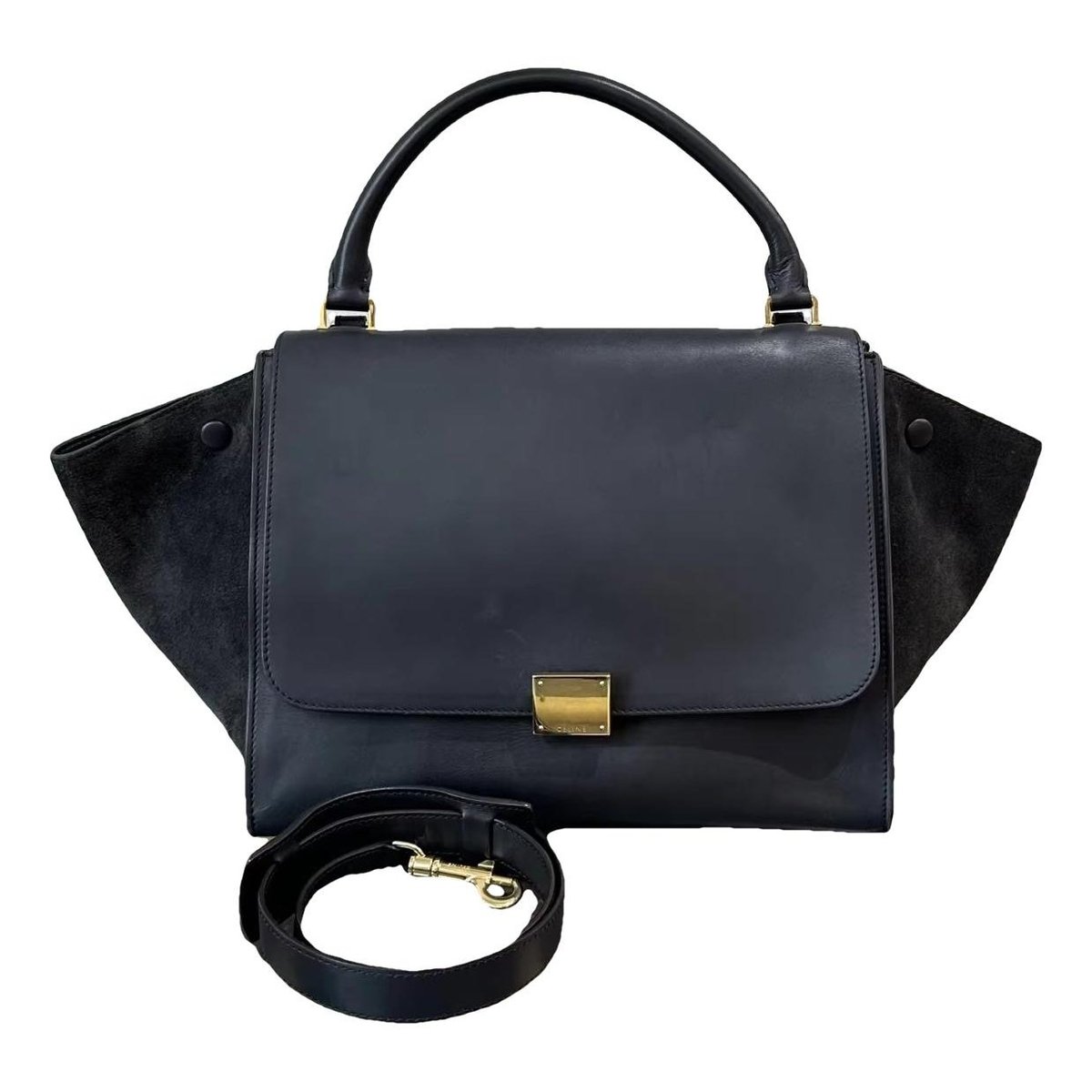 Trapèze leather handbag